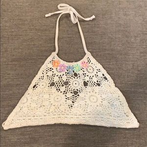 Vintage tie crop top